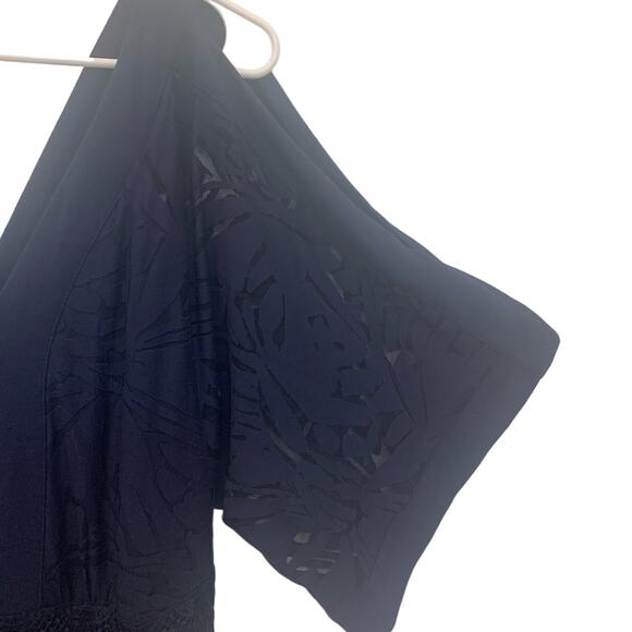 Lane Bryant Long Maxi Gown 14/16 Navy Lace Mother of Bride Deep V Cold Shoulder - Picture 11 of 11